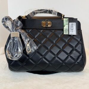 Badgley Mischka Black Quilted Handbag